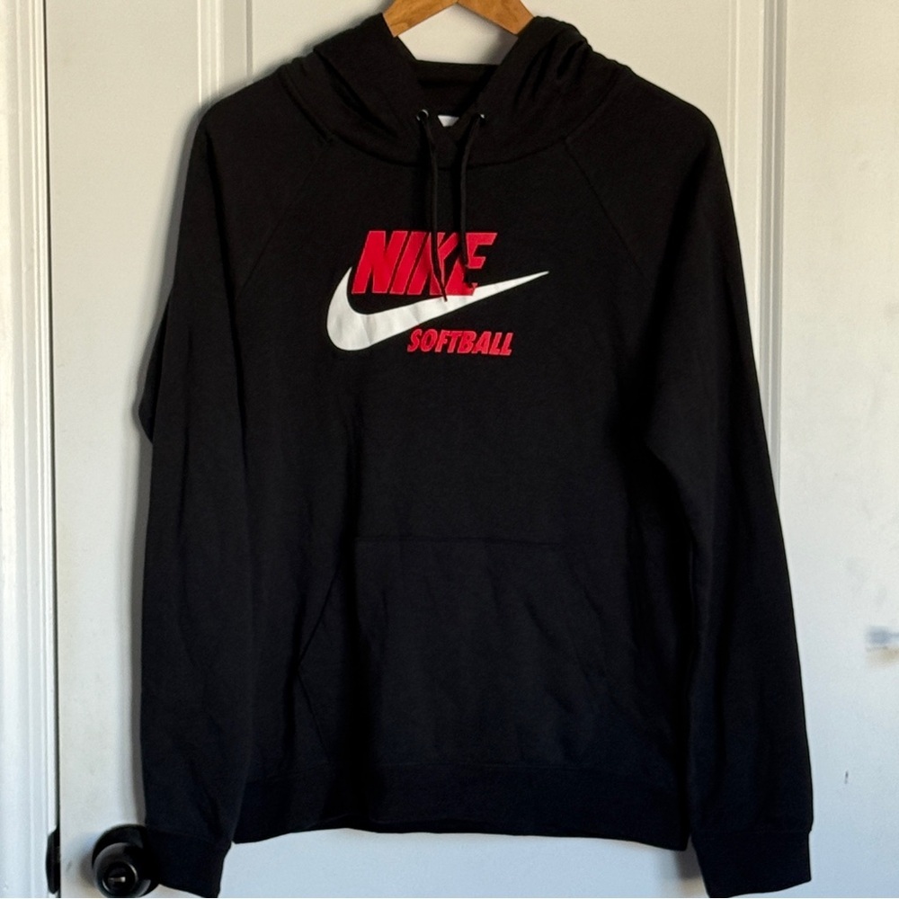 Nike Softball Hoodie Men's Black Varsity Fleece Hoody Pullover Logo Size M